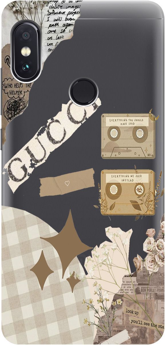

Чехол на Xiaomi Redmi Note 5 "GUCCI Stickers" прозрачный, Прозрачный;бежевый, 5574
