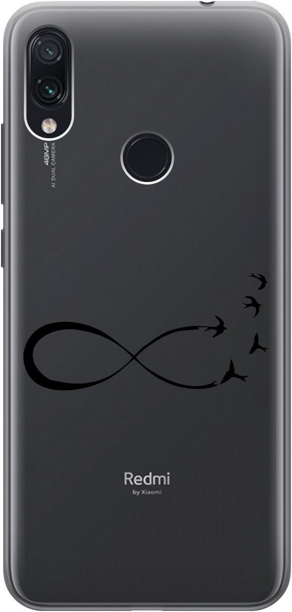 

Чехол на Xiaomi Redmi Note 7 "Infinity" прозрачный, Прозрачный;черный, 5576