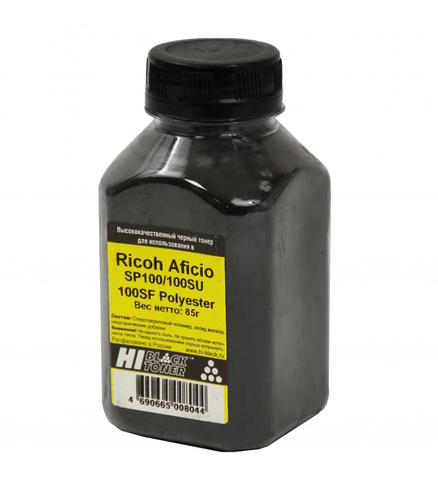 фото Тонер hi-black для ricoh aficio sp100/100su/100sf, polyester, bk, 85 г, банка