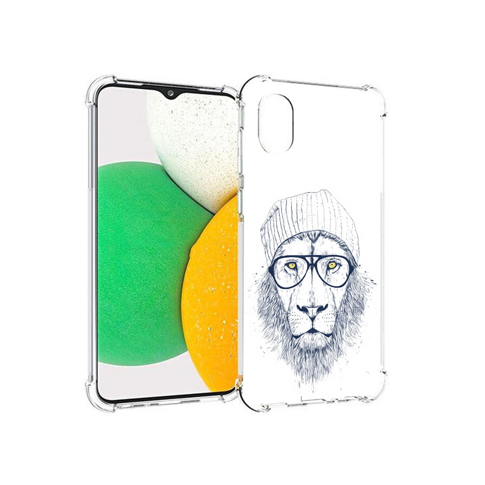 

Чехол MyPads Tocco для Samsung Galaxy A03 Core хиппи лев (PT224480.538.663), Прозрачный, Tocco