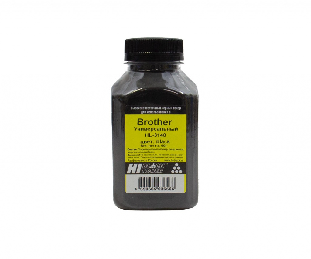 фото Тонер hi-black универсальный для brother hl-3140, bk, 60 г, банка