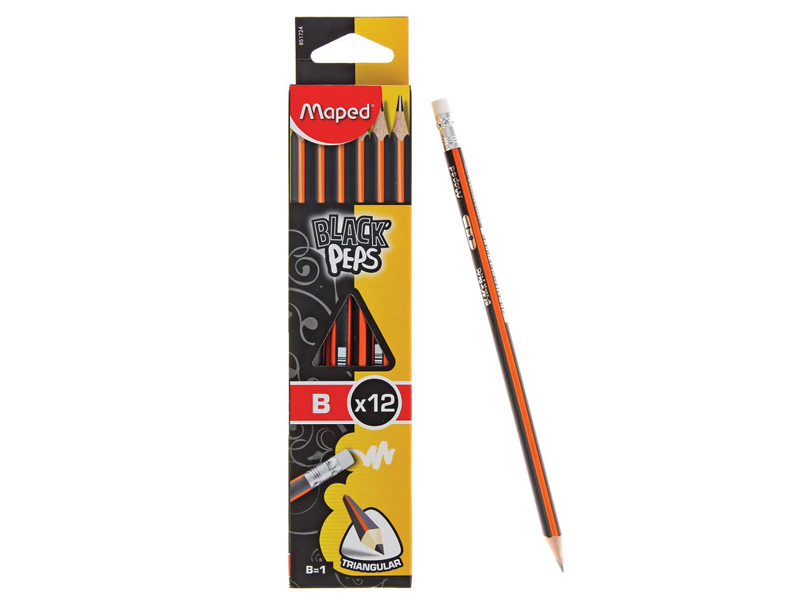 

Карандаш чернографитный Maped Black Peps B 12шт 851724, 851724