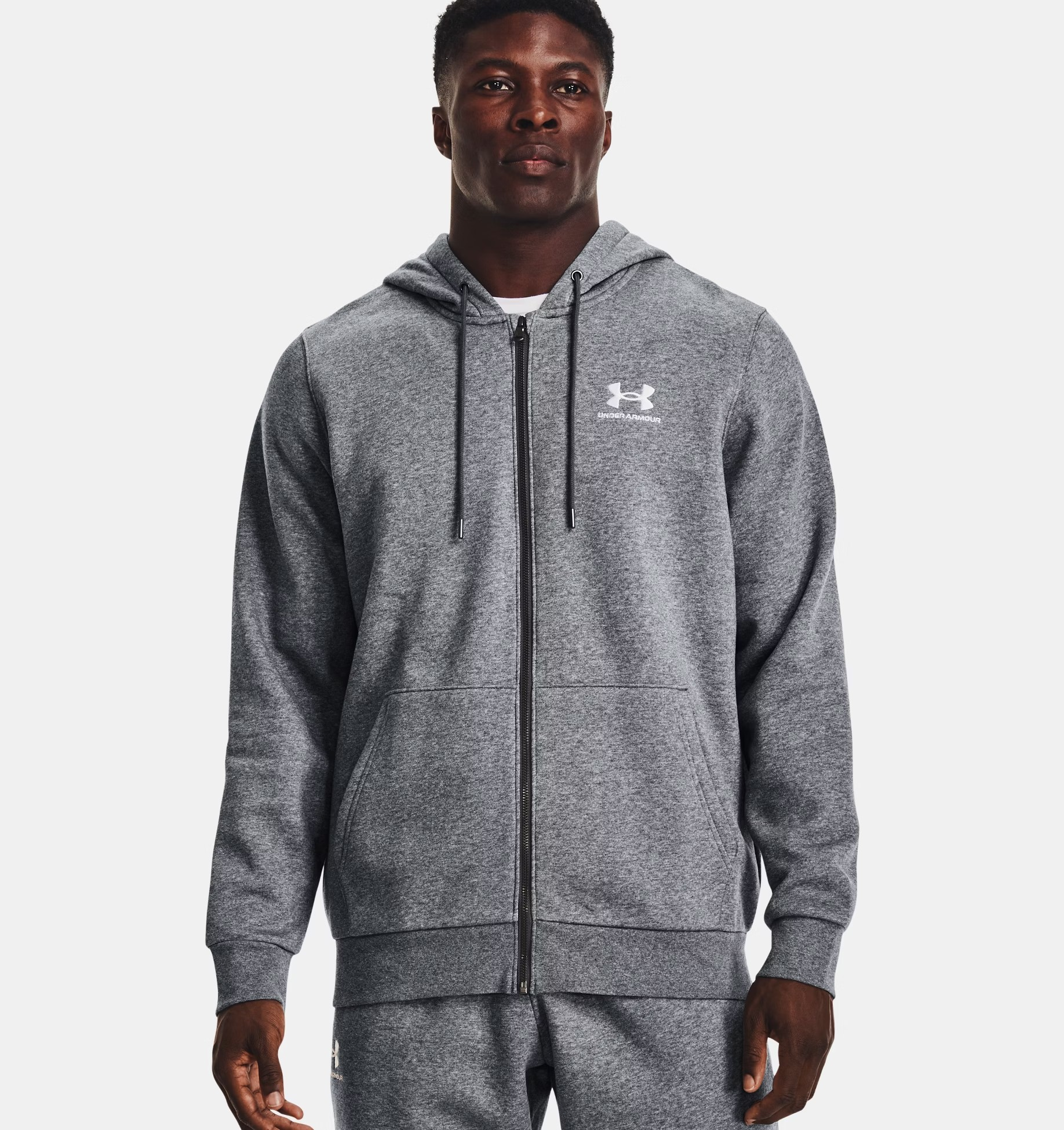 

Толстовка мужская Under Armour Essential Fleece FZ 1373881-012 серая 3XL, Серый, Essential Fleece FZ