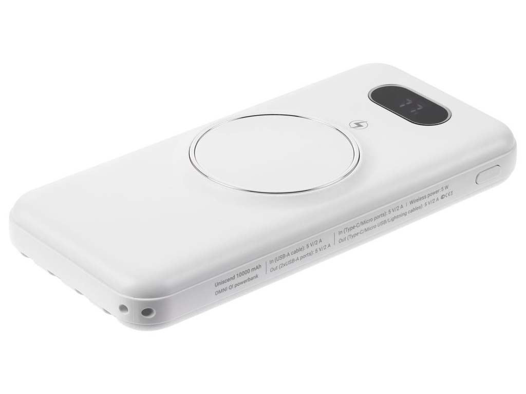 

Внешний аккумулятор Uniscend Power Bank OMNI QI 10000mAh White 22007.60, OMNI QI