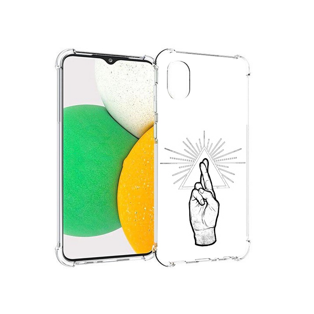 

Чехол MyPads Tocco для Samsung Galaxy A03 Core черно белая рука (PT224480.538.681), Прозрачный, Tocco