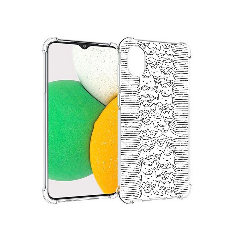 

Чехол MyPads Tocco для Samsung Galaxy A03 Core черно белые коты 3D (PT224480.538.682), Прозрачный, Tocco