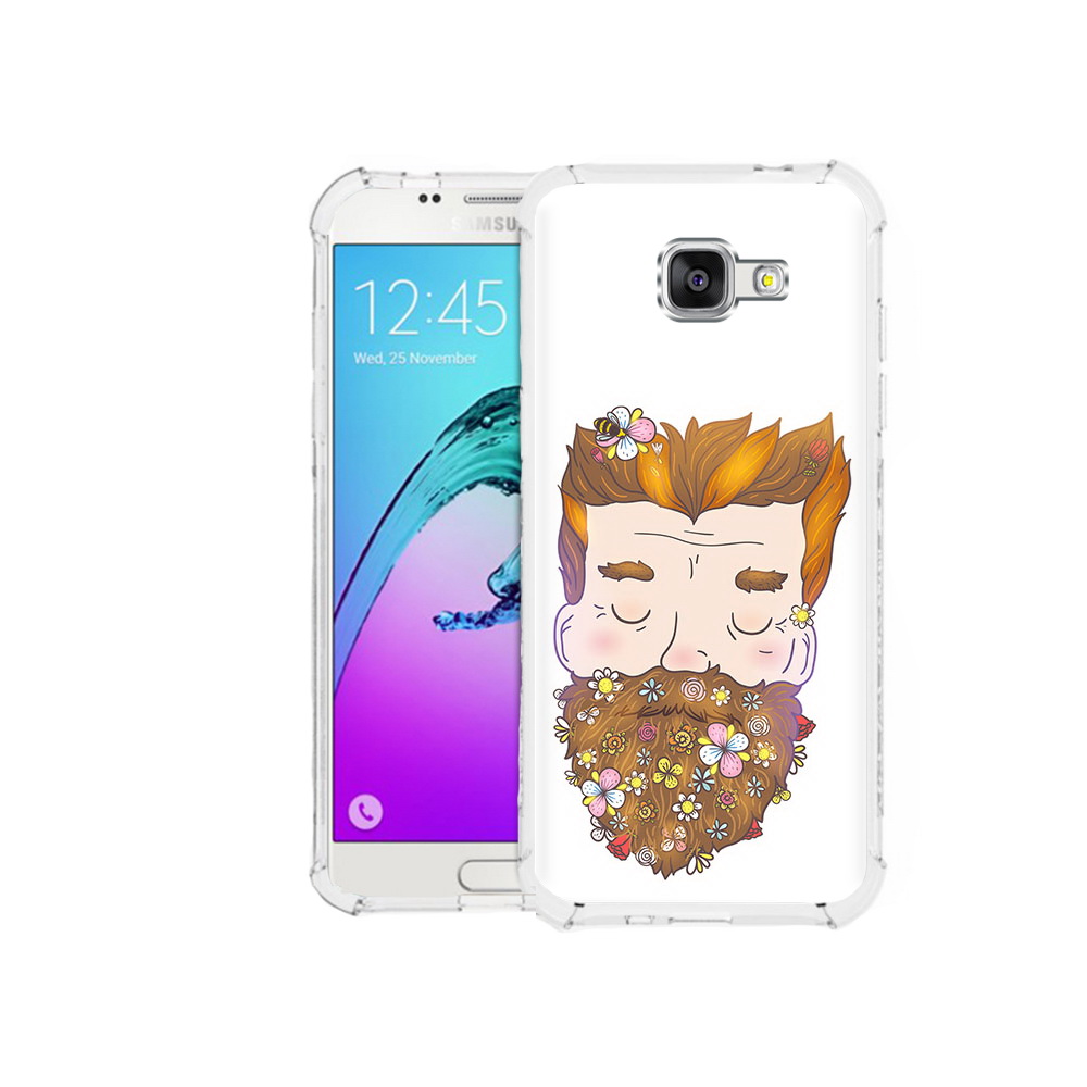

Чехол MyPads Tocco для Samsung Galaxy A5 (2016) мужчина с цветами в бороде, Прозрачный, Tocco