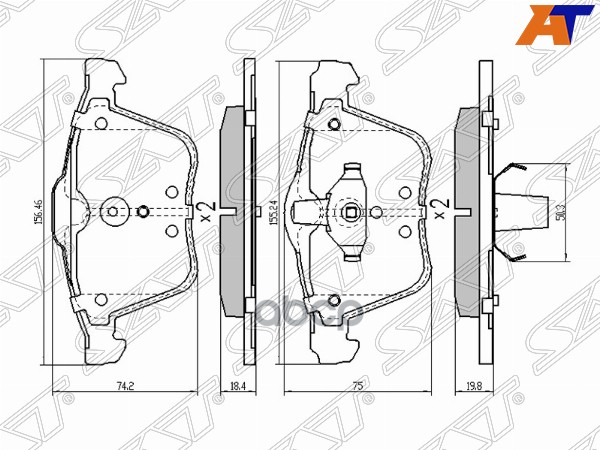 

Колодки Передние 1Шт SAT ST30793857 Sat