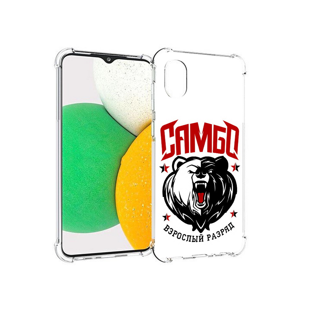 

Чехол MyPads Tocco для Samsung Galaxy A03 Core Единоборства Самбо медведь, Прозрачный, Tocco