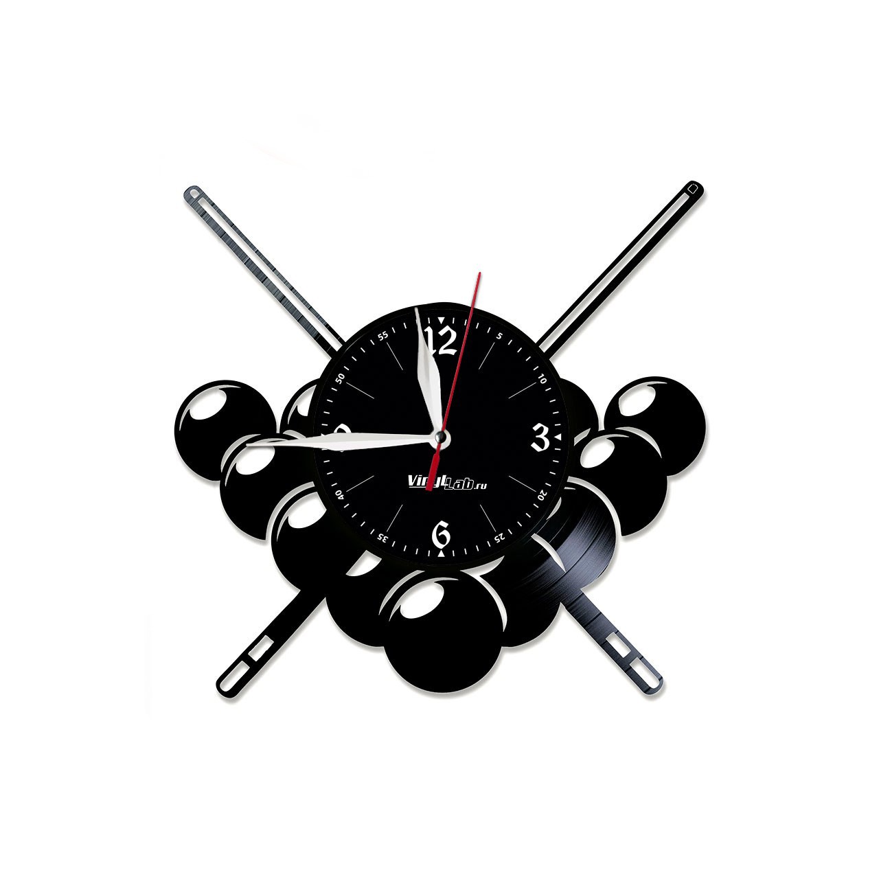 фото Часы из виниловой пластинки (c) vinyllab - бильярд