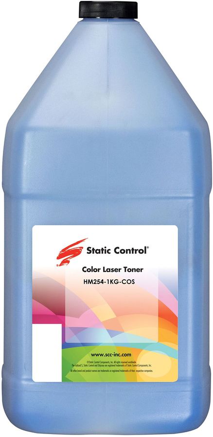 

Тонер для принтера Static Control HM254-1KG-COS голубой 1000 грамм