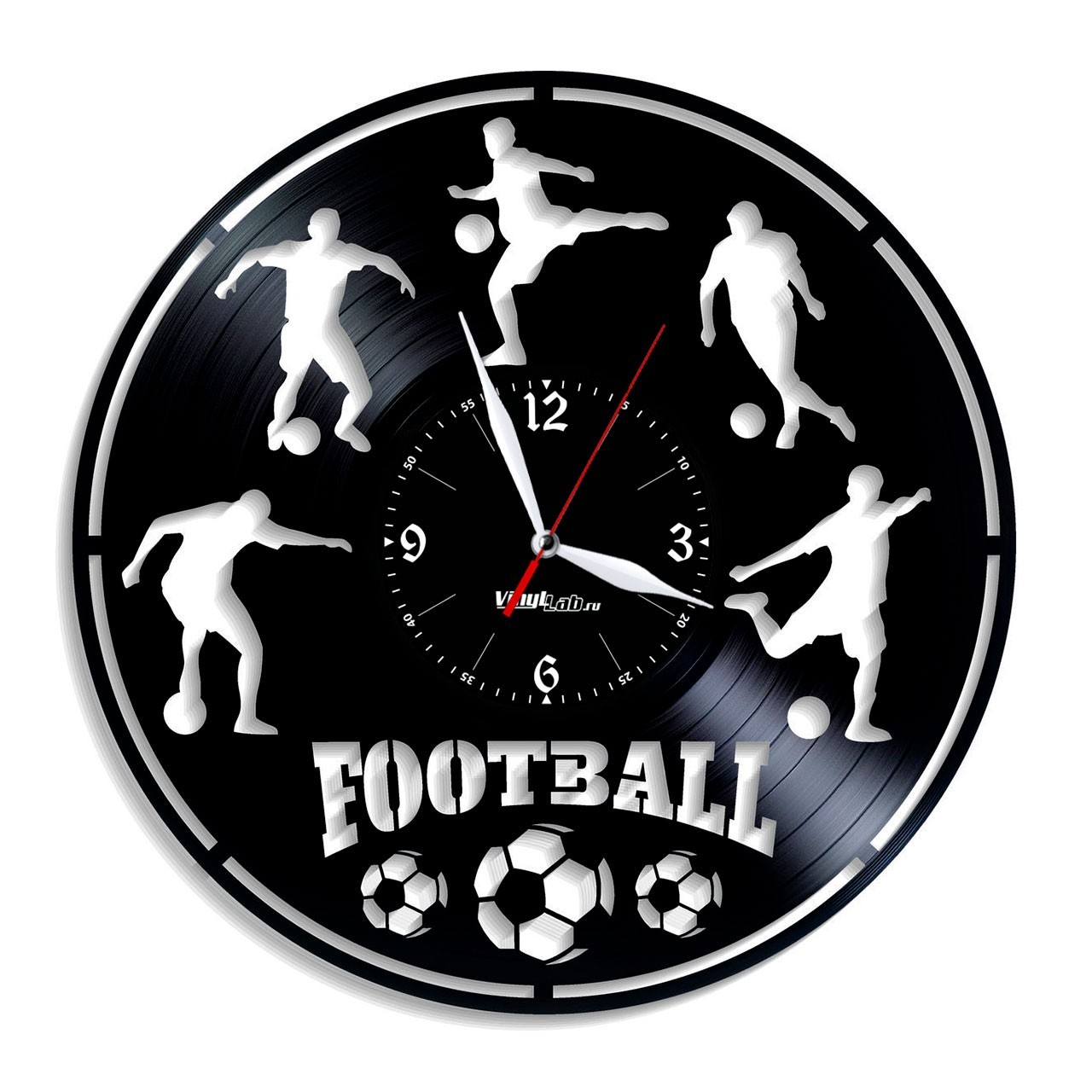 фото Часы из виниловой пластинки (c) vinyllab - футбол