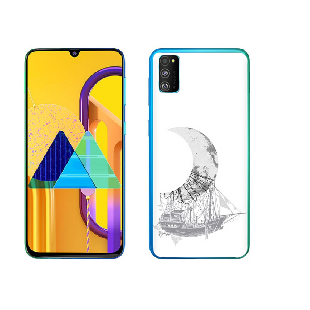 

Чехол MyPads Tocco для Samsung Galaxy M23 черно белый корабль полумесяц (PT227329.604.684), Прозрачный, Tocco