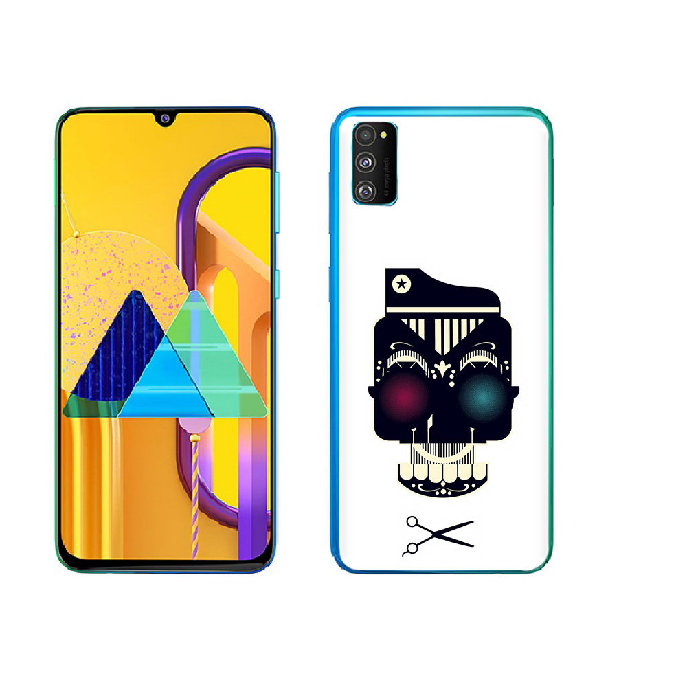 

Чехол MyPads Tocco для Samsung Galaxy M23 черно белый скелет с яркими глазами, Прозрачный, Tocco