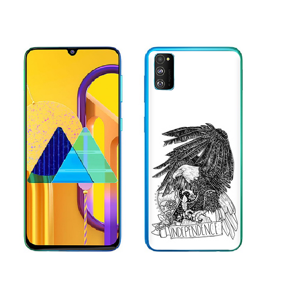 Чехол MyPads Tocco для Samsung Galaxy M23 черно белый сокол (PT227329.604.688)