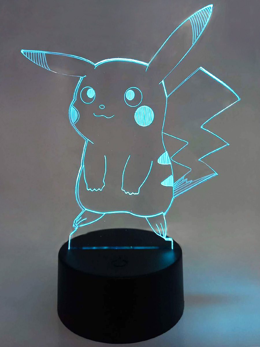 Настольный 3D ночник StarFriend покемон Пикачу Pokemon, 7 цветов, 20 см настольный 3d ночник starfriend годзилла godzilla usb 22 см