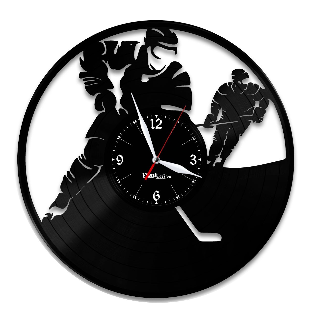 фото Часы из виниловой пластинки (c) vinyllab - хоккей