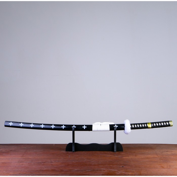 фото Сув. изделие катана на подставке, черная с белым, 103см, клинок 68см теропром