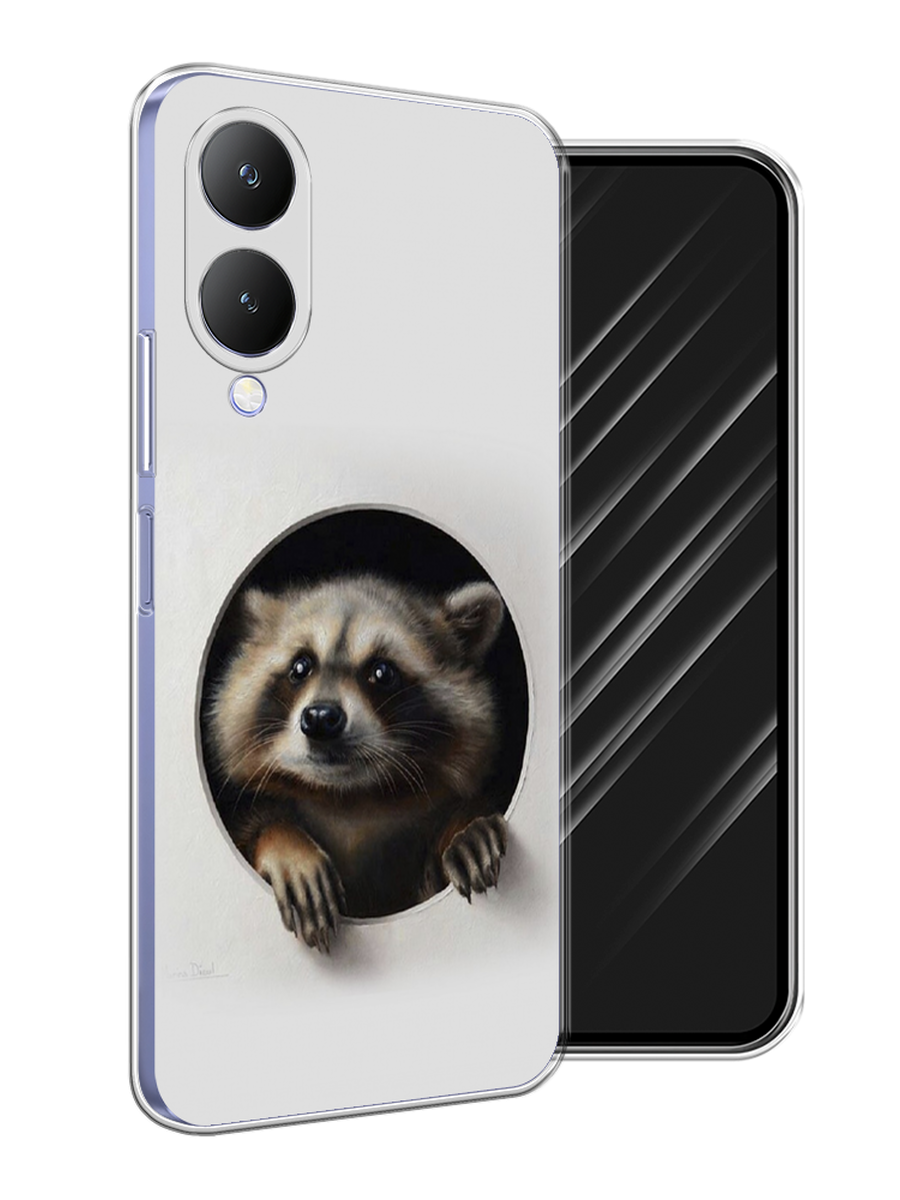 

Чехол Awog на Vivo Y17s "Любопытный енот", Коричневый;черный;белый, 269850-1
