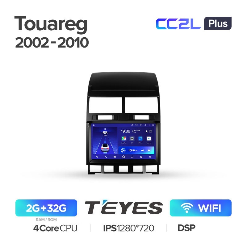 Автомагнитола Teyes CC2L Plus 2/32Гб Volkswagen Touareg 1 GP 2002-2010 ANDROID