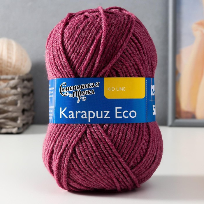 

Пряжа Karapuz Eco (КарапузЭко) 90% акрил, 10% капрон 125м/50гр бруснич (51), Пряжа для вязания "Карапуз ЭКО"