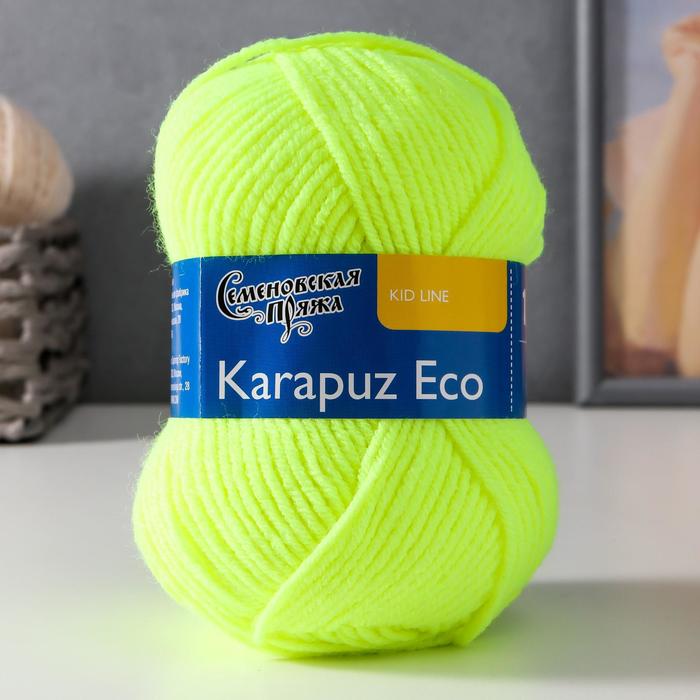 

Пряжа Karapuz Eco (КарапузЭко) 90% акрил, 10% капрон 125м/50гр ярк.лайм (5234), Пряжа для вязания "Карапуз ЭКО"