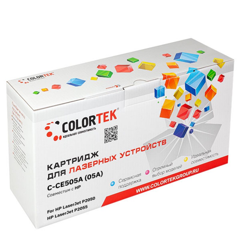 фото Картридж для лазерного принтера colortek c-ce505a черный, совместимый