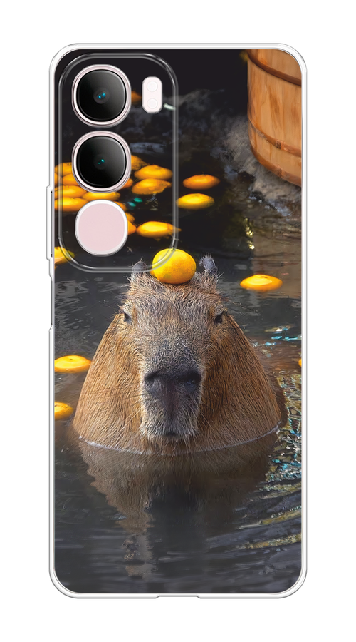 

Чехол на Vivo Y19s "Капибара отдыхает", Коричневый;оранжевый;серый, 2612350-1