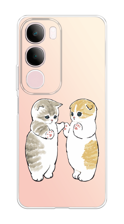 

Чехол на Vivo Y19s "Пухлые котики", Розовый;бежевый;серый, 2612350-1