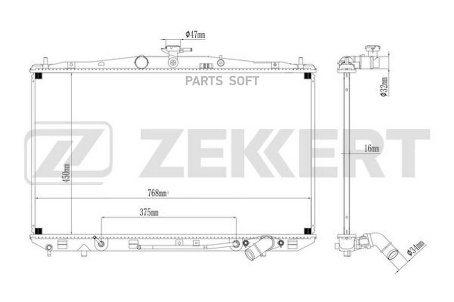 

Радиатор охлаждения двигателя lexus rx270 (agl10 ) 08- ZEKKERT MK1498