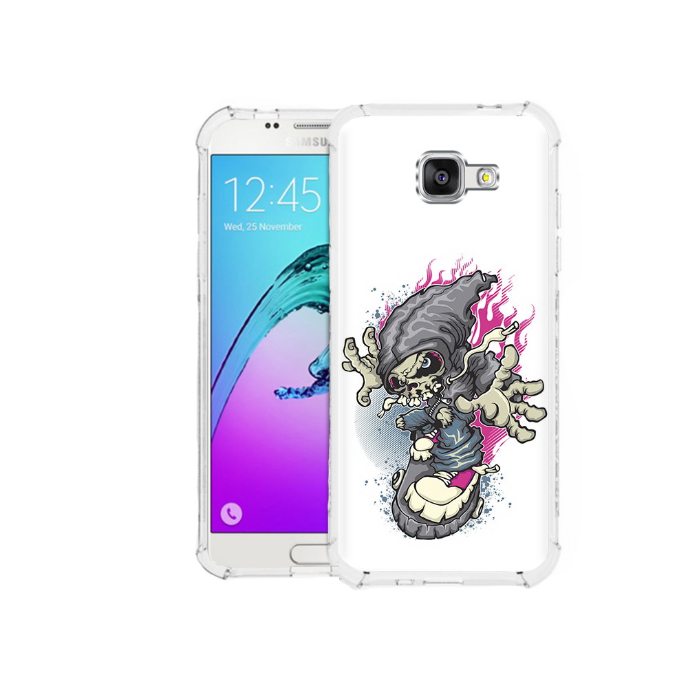 фото Чехол mypads tocco для samsung galaxy a5 (2016) нарисованный скелет на скейт борде
