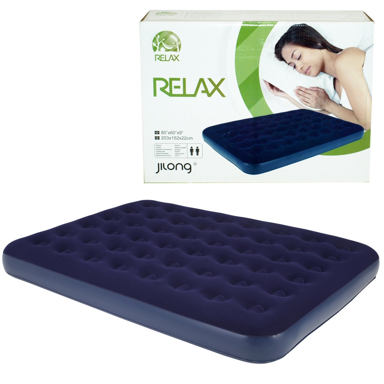 фото Кровать relax-avenli flocked air bed queen 203х152х22 синий