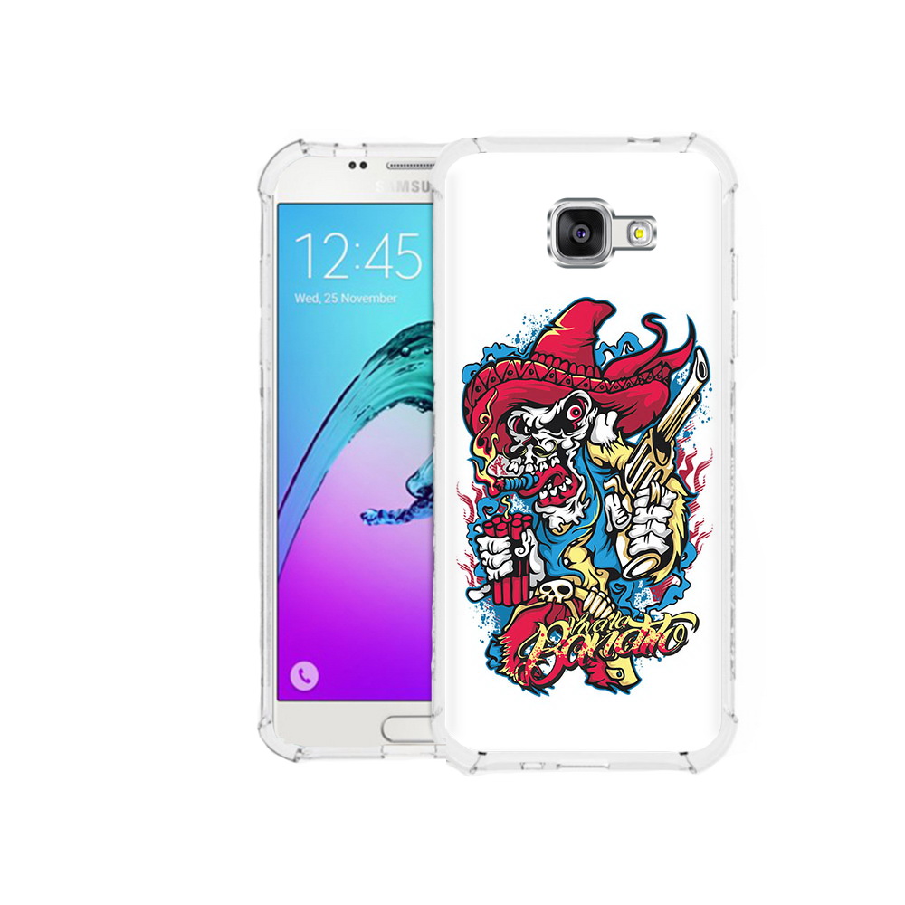 

Чехол MyPads Tocco для Samsung Galaxy A5 (2016) нарисованный скелет с писталетом, Прозрачный, Tocco