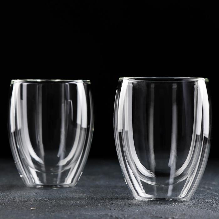 фото Набор стаканов с двойными стенками magistro «поль», 350 мл, 2 шт, 8,5×12 см