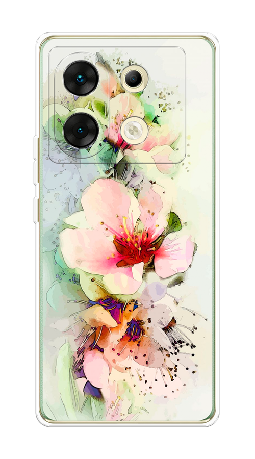 

Чехол на Infinix Zero 30 5G "Нежные цветы", Зеленый;розовый, 3104950-1