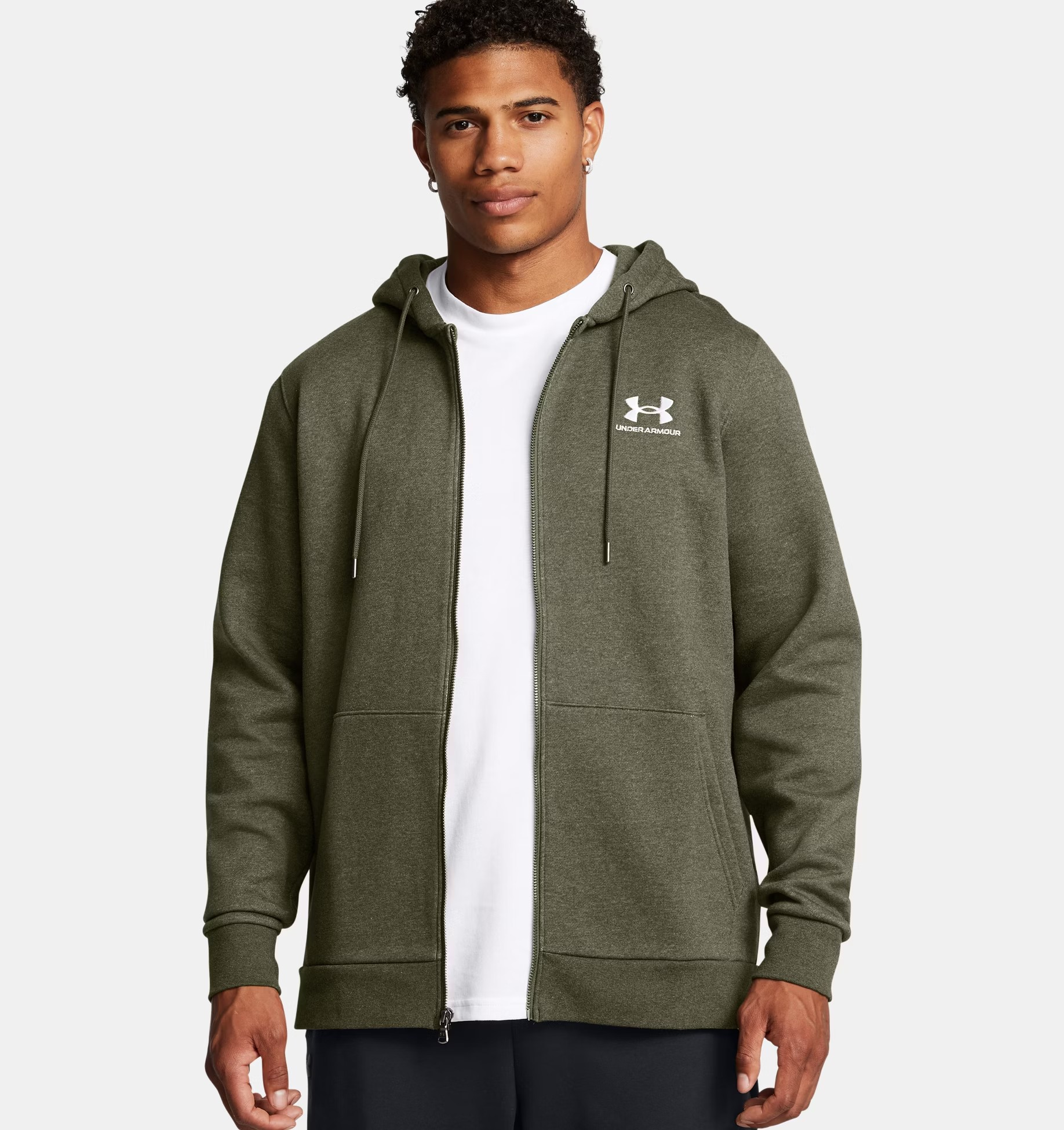 

Толстовка мужская Under Armour Essential Fleece FZ 1373881-390 хаки S, Essential Fleece FZ