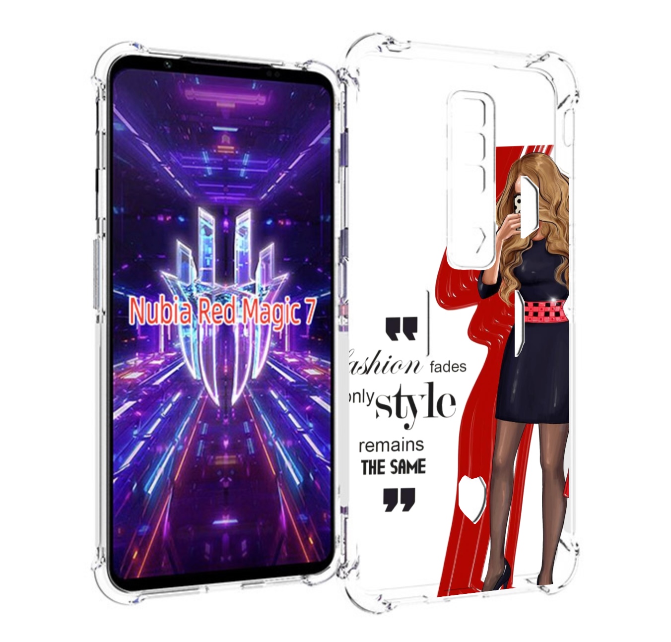 

Чехол MyPads Модная-девушка женский для ZTE Nubia Red Magic 7, Прозрачный, Tocco