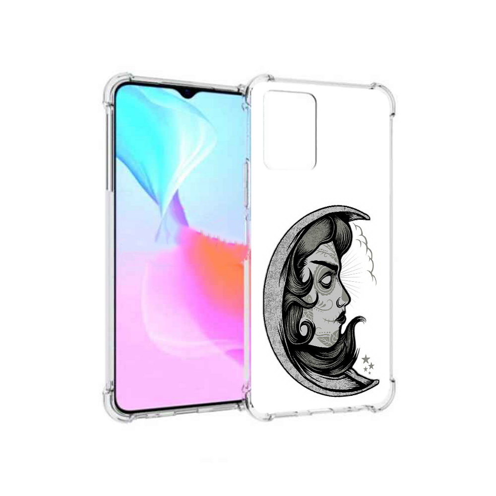 

Чехол MyPads Tocco для Vivo Y33s черно белая луна с лицом (PT226981.417.680), Прозрачный, Tocco