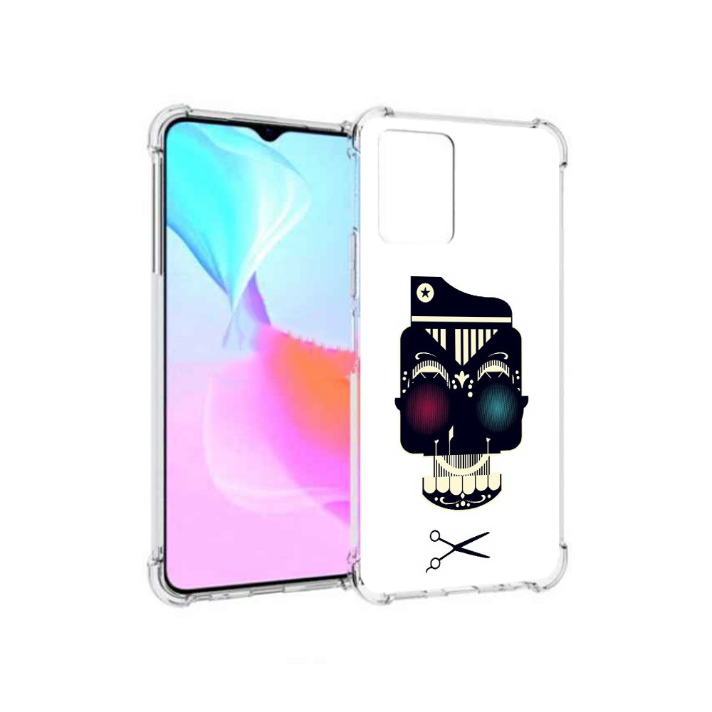 

Чехол MyPads Tocco для Vivo Y33s черно белый скелет с яркими глазами (PT226981.417.687), Прозрачный, Tocco