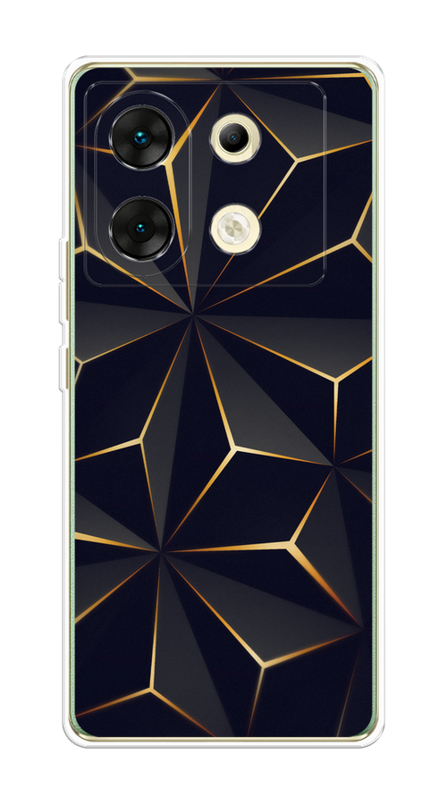 

Чехол на Infinix Zero 30 5G "Черные полигоны", Золотистый;черный, 3104950-1