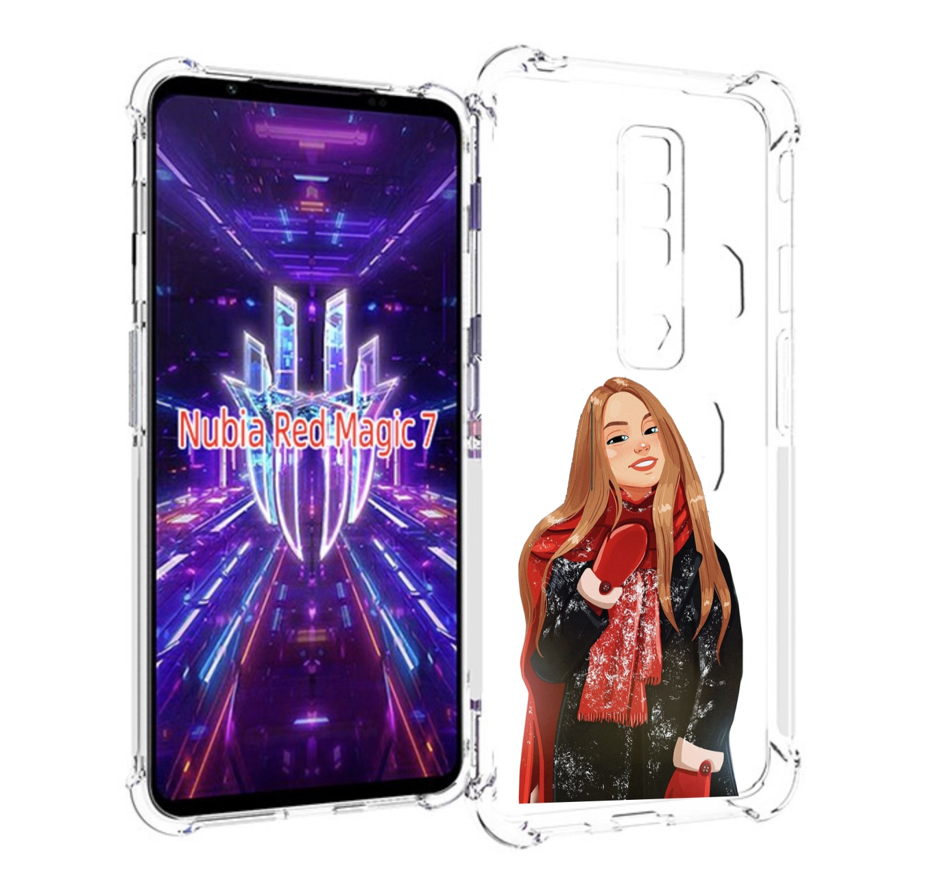 

Чехол MyPads Новогодний-зимний-арт женский для ZTE Nubia Red Magic 7, Прозрачный, Tocco