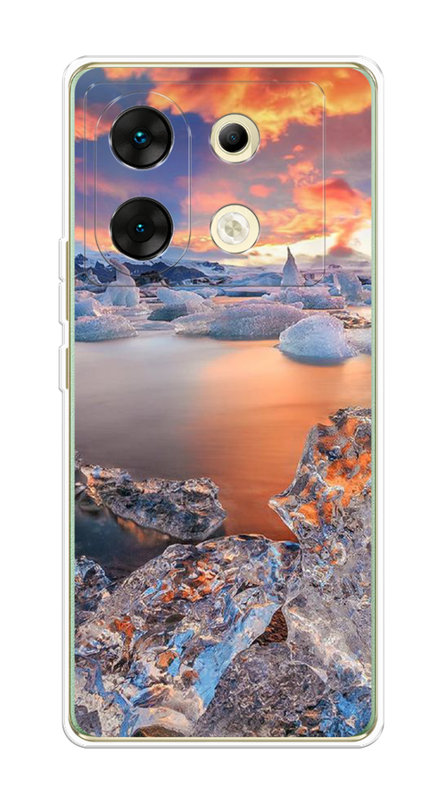 

Чехол на Infinix Zero 30 5G "Ледники", Синий;оранжевый, 3104950-1