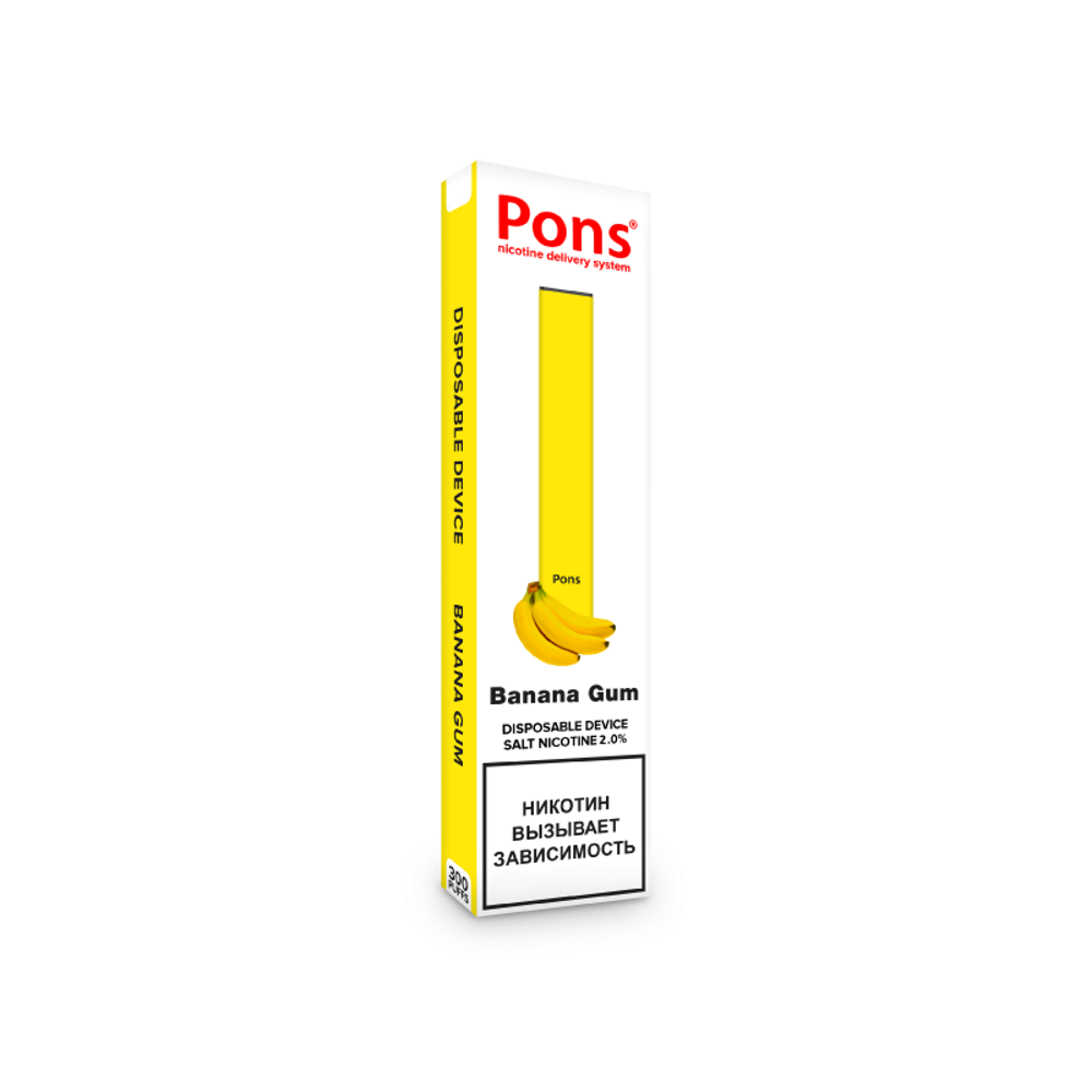 

Одноразовая электронная сигарета Pons Disposable Device Banana Gum, 1,6%