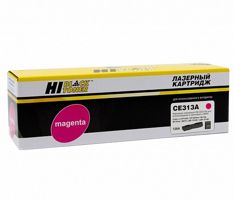 

Тонер-картридж Hi-Black (HB-CE313A) для HP CLJ CP1025/1025nw/Pro M175, № 126A, M, 1K, Черный
