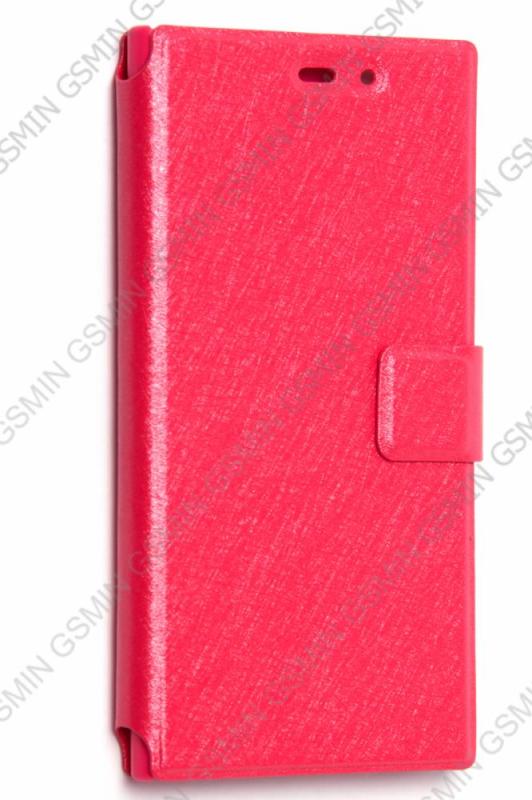 

Чехол-книжка с магнитной застежкой для Xiaomi MI3 (Малиновый), Красный