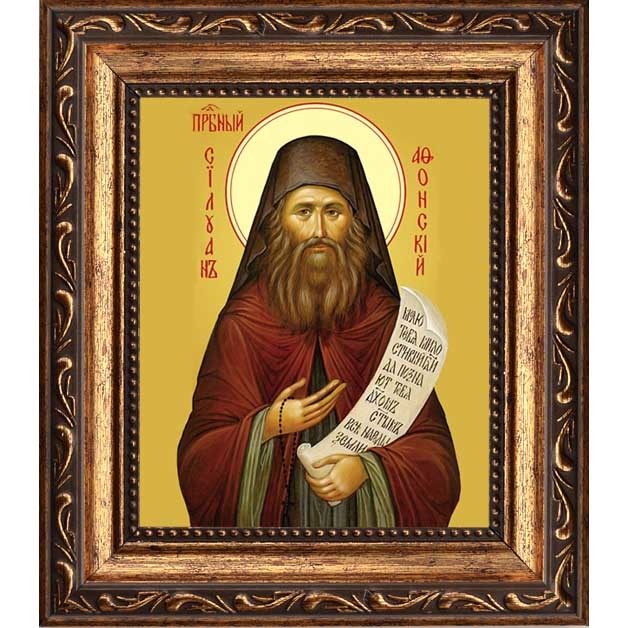 

Силуан Афонский Преподобный. Икона на холсте.