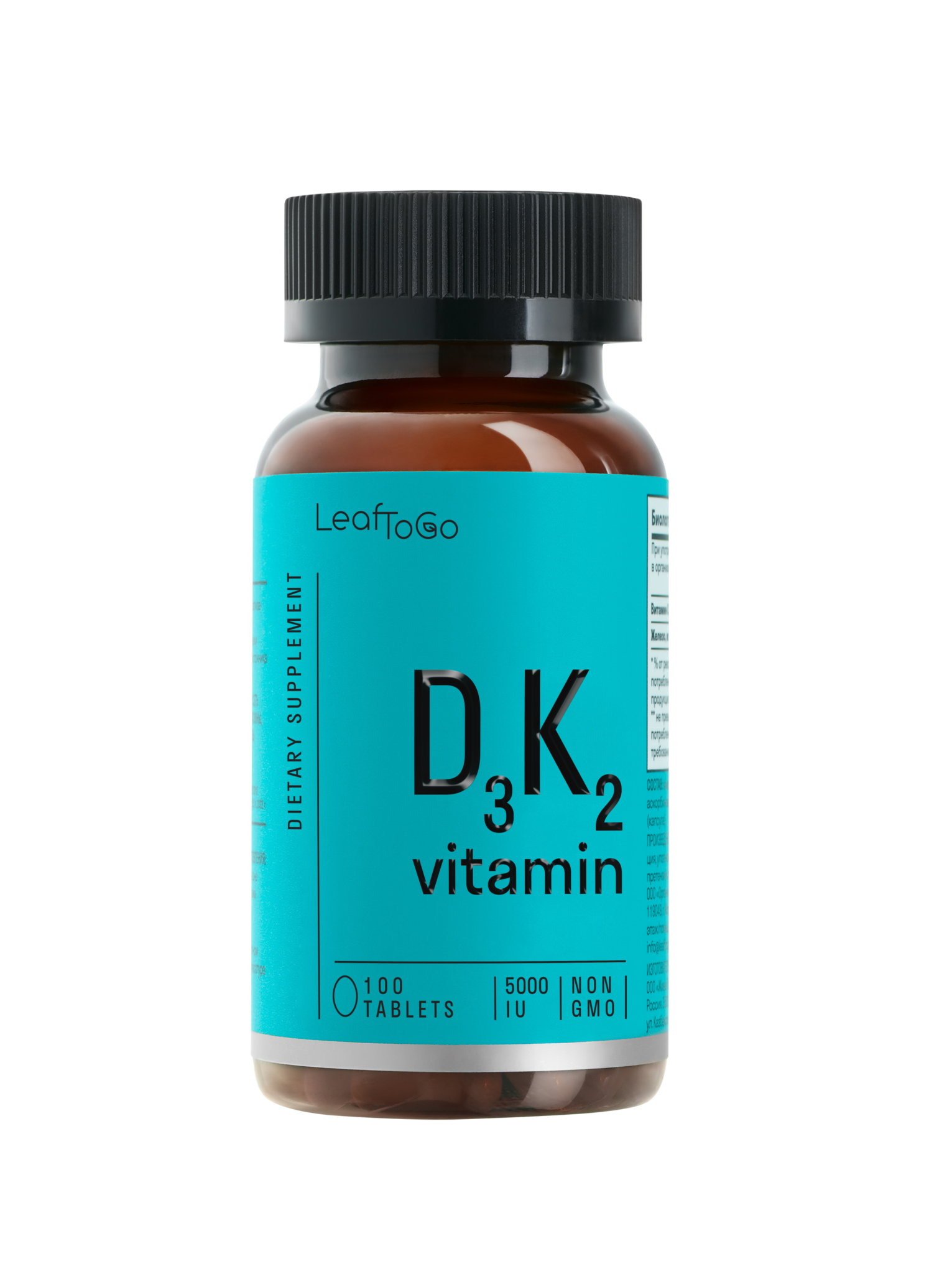 

Витамин D3 + K2 Leaf To Go, Vitamin D3 + K2, 100 таблеток