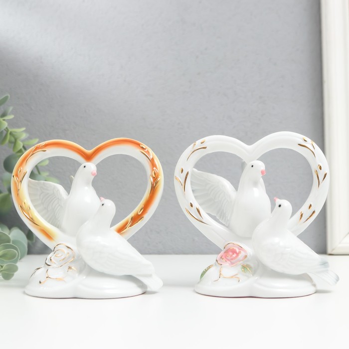

Сувенир "2 голубка у сердца" МИКС 12,5х12,5х7,5 см