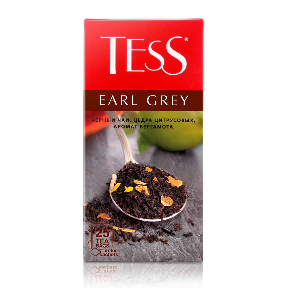 Чай чёрный Tess Earl Grey, 25 пакетиков