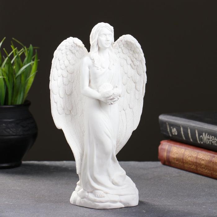 фото Сувенир "ангел хранитель с голубем" 23см сувениры из мраморной крошки